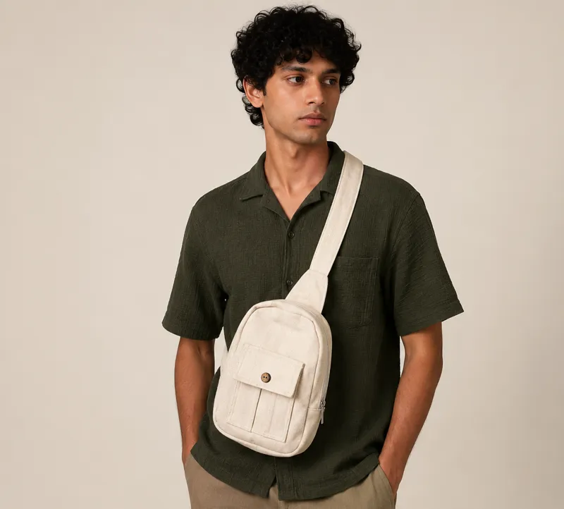 Canvas Cross Body Sling Bag